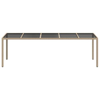 vidaXL Garden Table Beige Poly Rattan - 250 x 100 x 75 cm