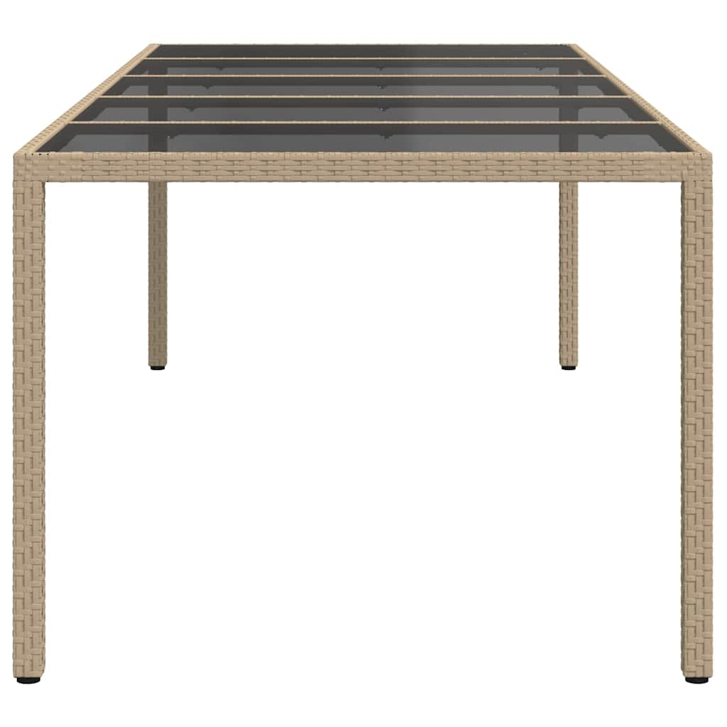 vidaXL Garden Table Beige Poly Rattan - 250 x 100 x 75 cm