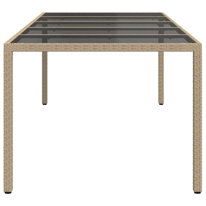 vidaXL Garden Table Beige Poly Rattan - 250 x 100 x 75 cm