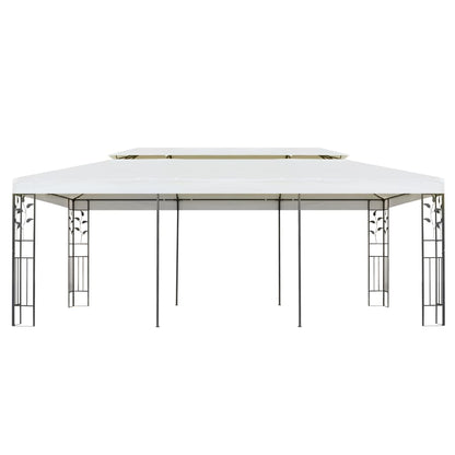 vidaXL Gazebo with Double Roof White 6x3 m Steel - Cream