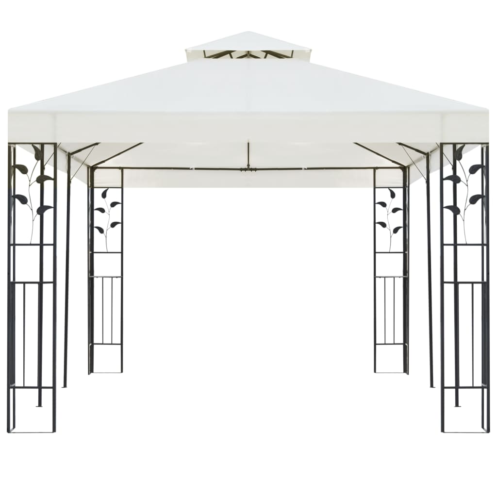 vidaXL Gazebo with Double Roof White 6x3 m Steel - Cream