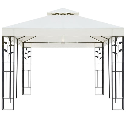vidaXL Gazebo with Double Roof White 6x3 m Steel - Cream