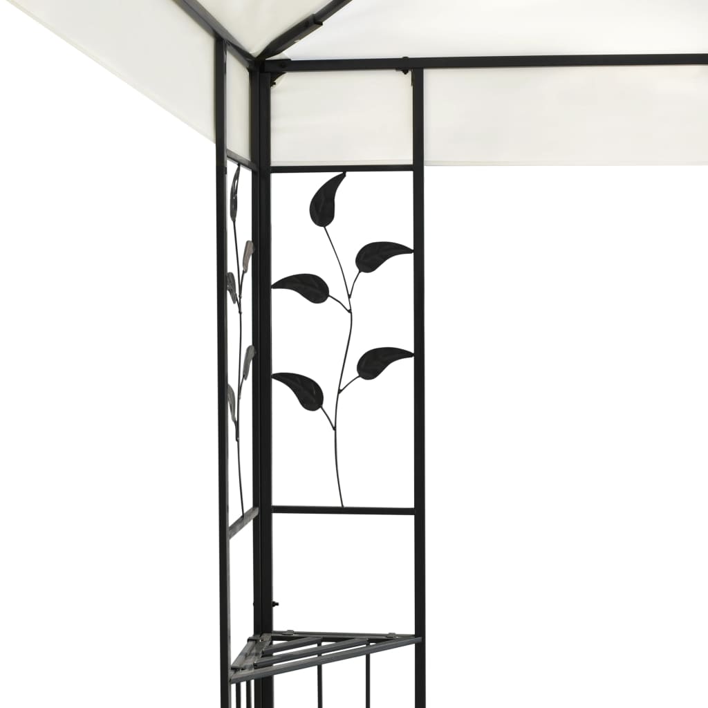 vidaXL Gazebo with Double Roof White 6x3 m Steel - Cream