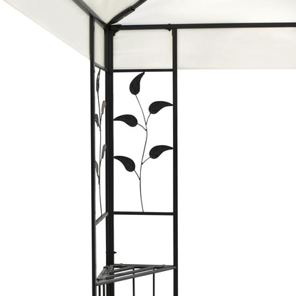 vidaXL Gazebo with Double Roof White 6x3 m Steel - Cream