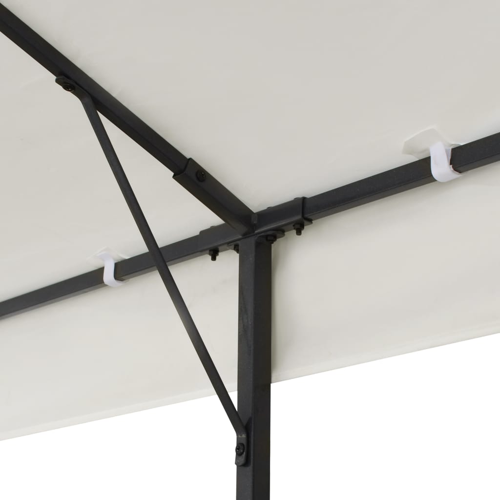 vidaXL Gazebo with Double Roof White 6x3 m Steel - Cream