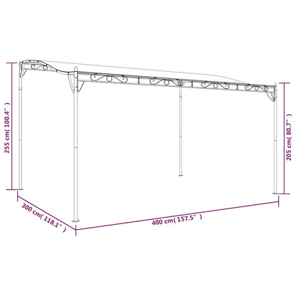 vidaXL Canopy Cream 4x3 m 180 g/m² Fabric and Steel