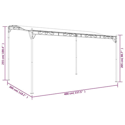 vidaXL Canopy Anthracite 4x3 m 180 g/m² Fabric and Steel