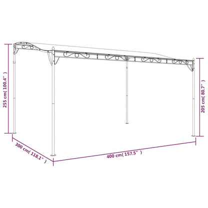 vidaXL Canopy Taupe 4x3 m 180 g/m² Fabric and Steel