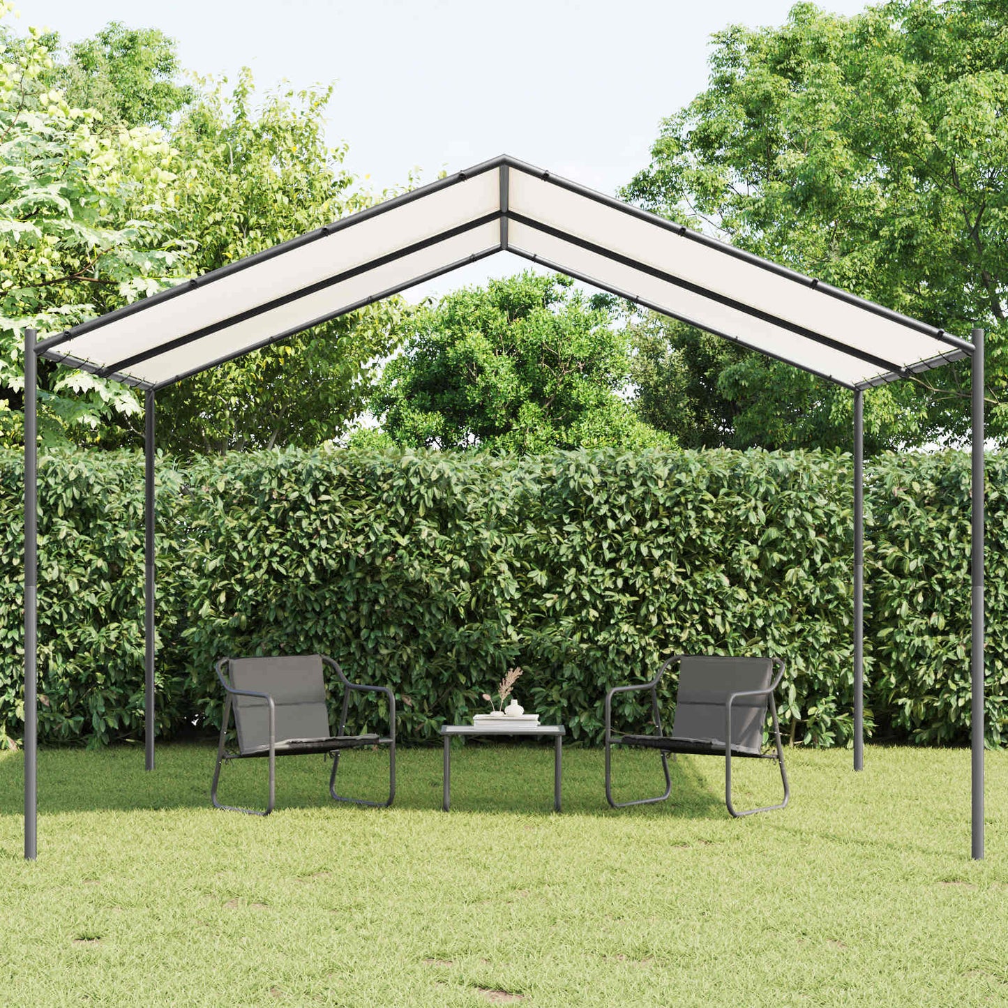 vidaXL Gazebo 4 x 4 x 2.6 m White Steel and Polyester 180 gsm