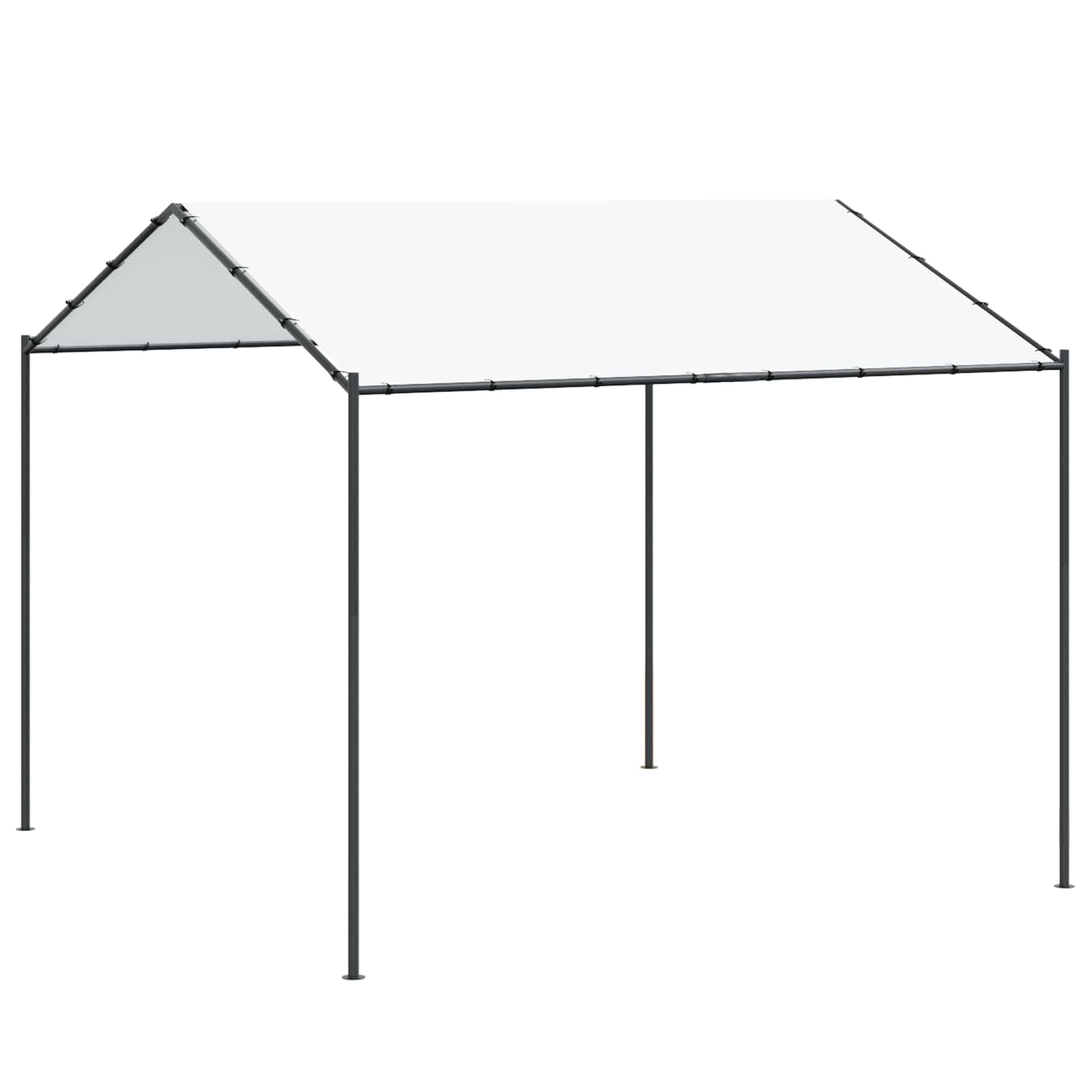 vidaXL Gazebo 4 x 4 x 2.6 m White Steel and Polyester 180 gsm
