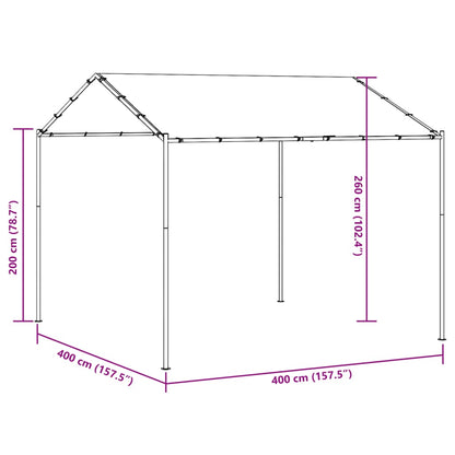 vidaXL Canopy Tent Anthracite 4x4 m Steel and Fabric