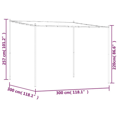 vidaXL Gazebo Anthracite 3x3 m 180 g/m² Fabric and Steel