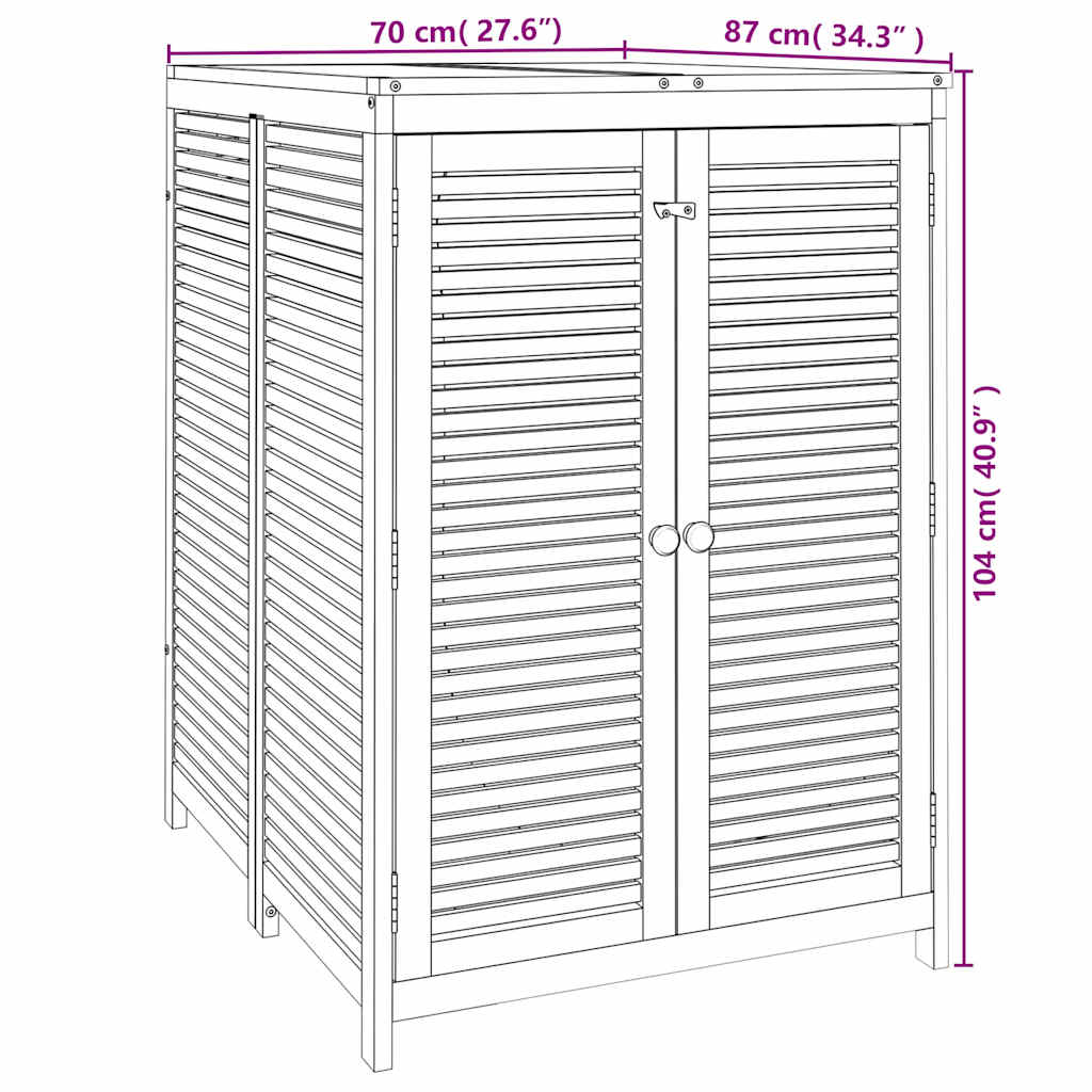 vidaXL Garden Storage Box 70x87x104 cm Solid Wood Acacia - Brown