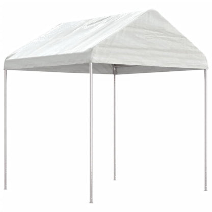 vidaXL Gazebo With Roof | White | Polyethylene, Galvanised Steel | Large - 2.28 x 2.23 x 2.69 m