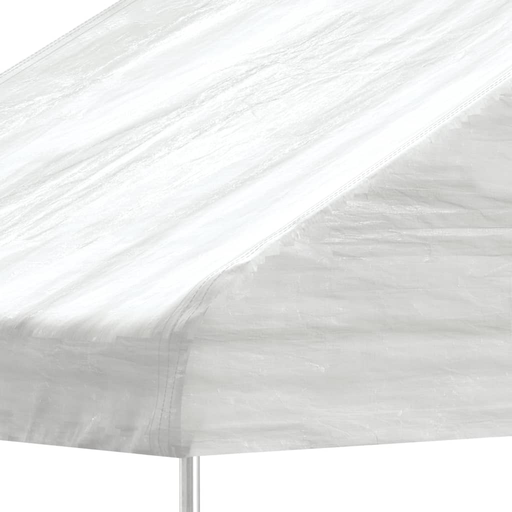 vidaXL Gazebo With Roof | White | Polyethylene, Galvanised Steel | Large - 2.28 x 2.23 x 2.69 m