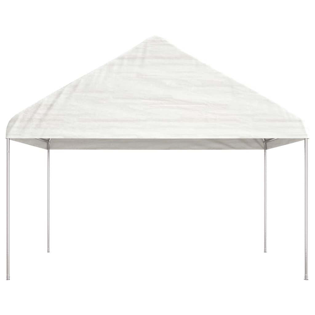 vidaXL Gazebo With Roof | White | PE (Polyethylene), Steel | Large | Durable - 4.08 x 2.23 x 3.22 m