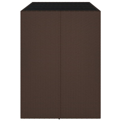 vidaXL Bar Table with Glass Top Brown 145x80x110 cm Poly Rattan