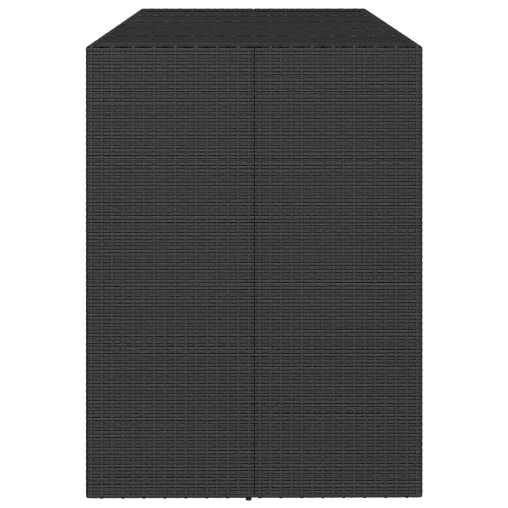 vidaXL Bar Table with Glass Top Black 185x80x110 cm Poly Rattan