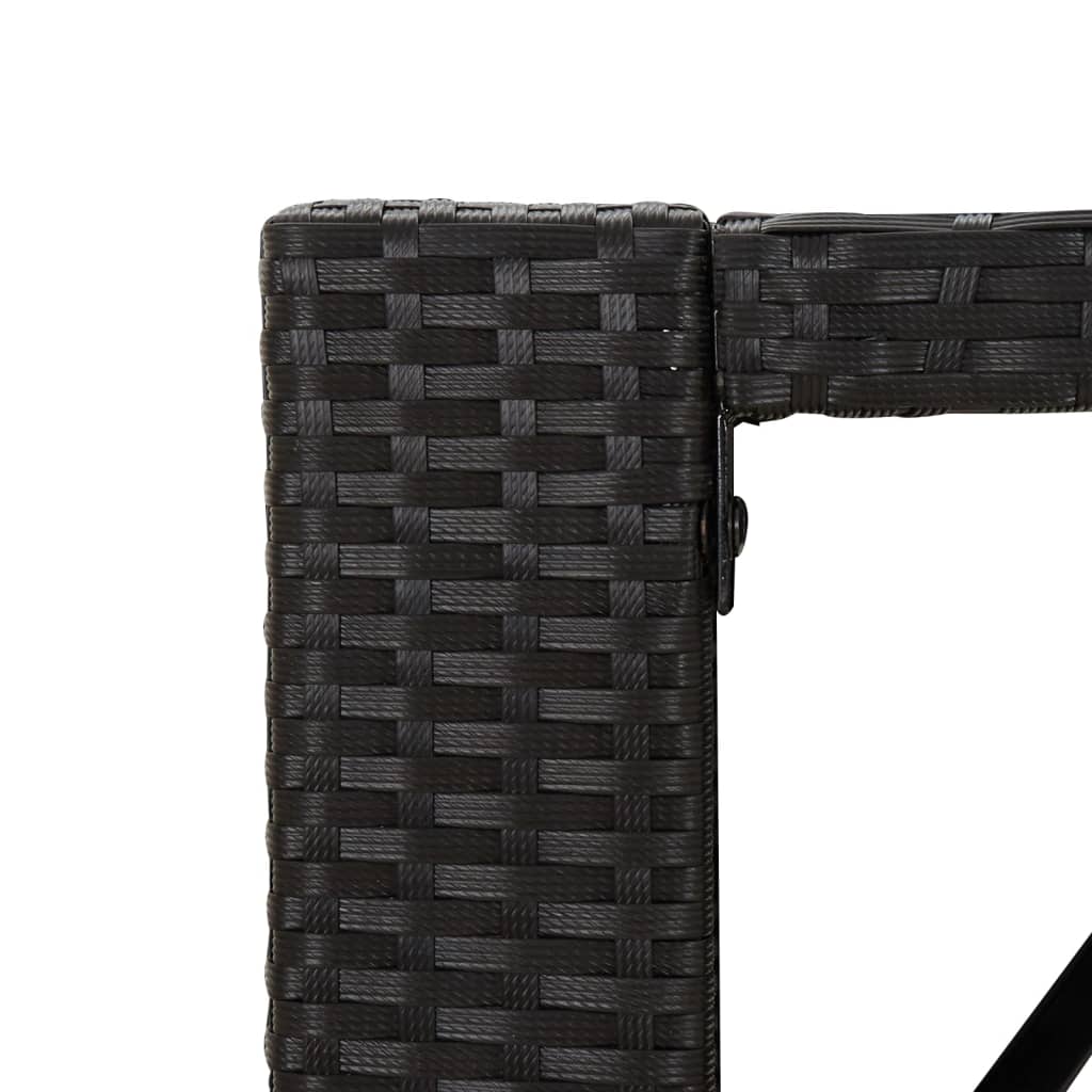 vidaXL Bar Table with Glass Top Black 185x80x110 cm Poly Rattan