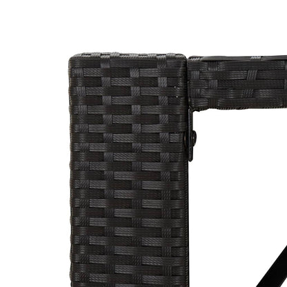 vidaXL Bar Table with Glass Top Black 185x80x110 cm Poly Rattan