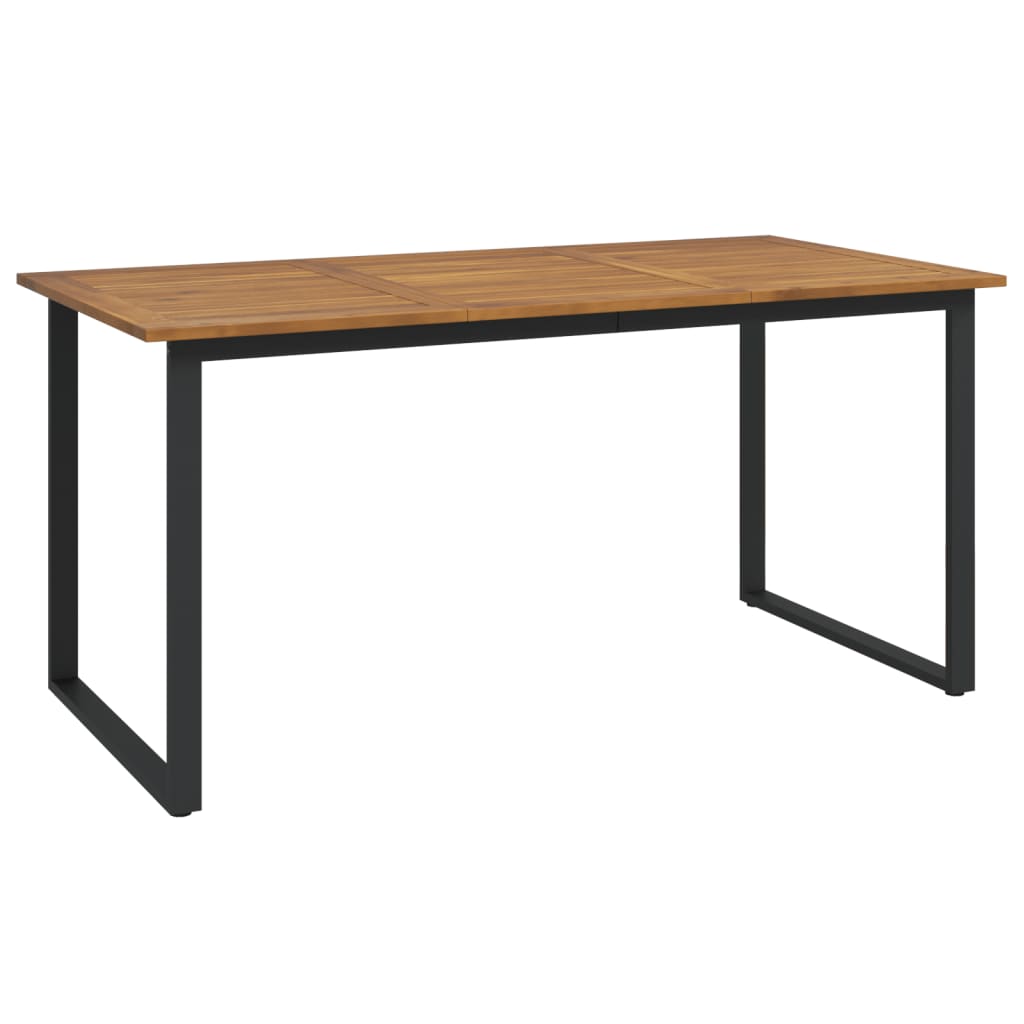 vidaXL Garden Table with U-shaped Legs 160x80x75 cm Solid Wood Acacia - Brown