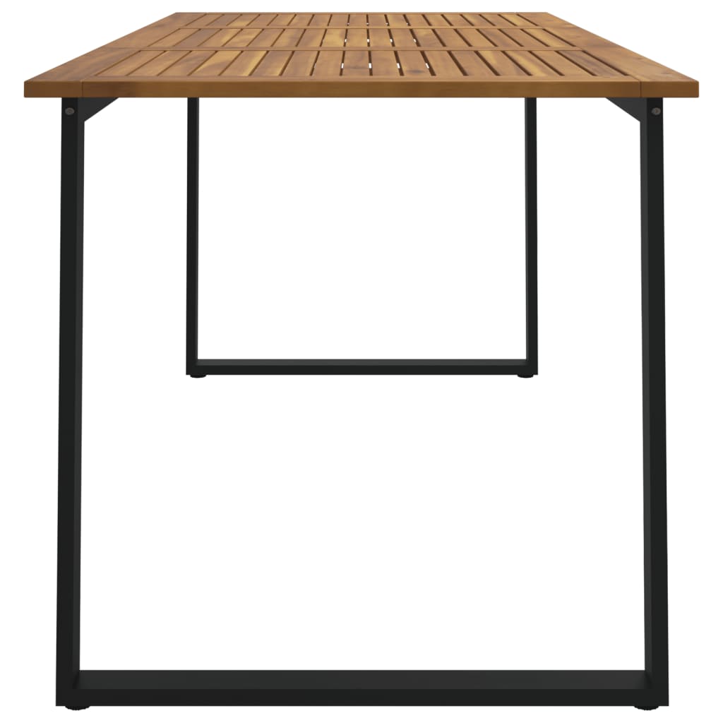 vidaXL Garden Table with U-shaped Legs 160x80x75 cm Solid Wood Acacia - Brown