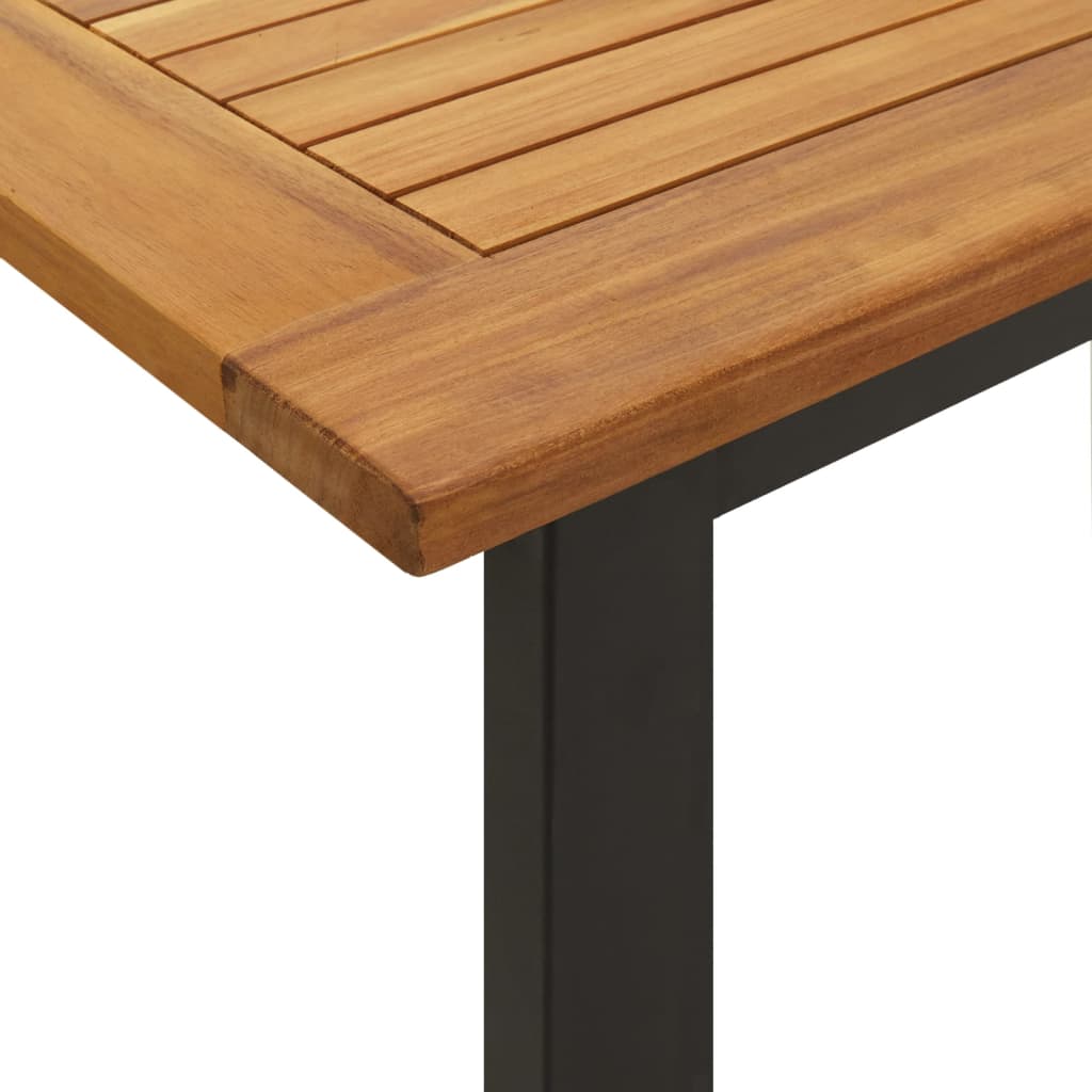 vidaXL Garden Table with U-shaped Legs 160x80x75 cm Solid Wood Acacia - Brown