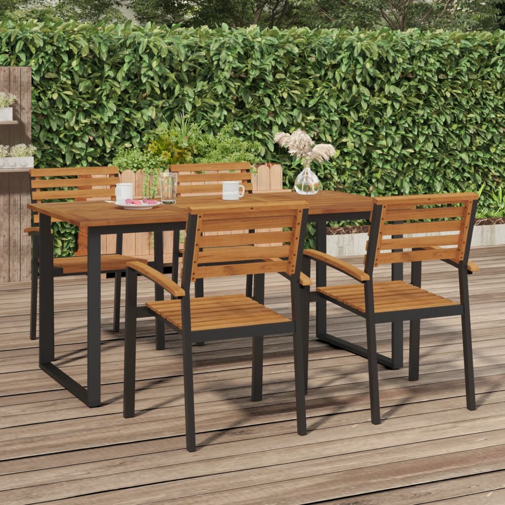 vidaXL Garden Table with U-shaped Legs 160x80x75 cm Solid Wood Acacia - Brown