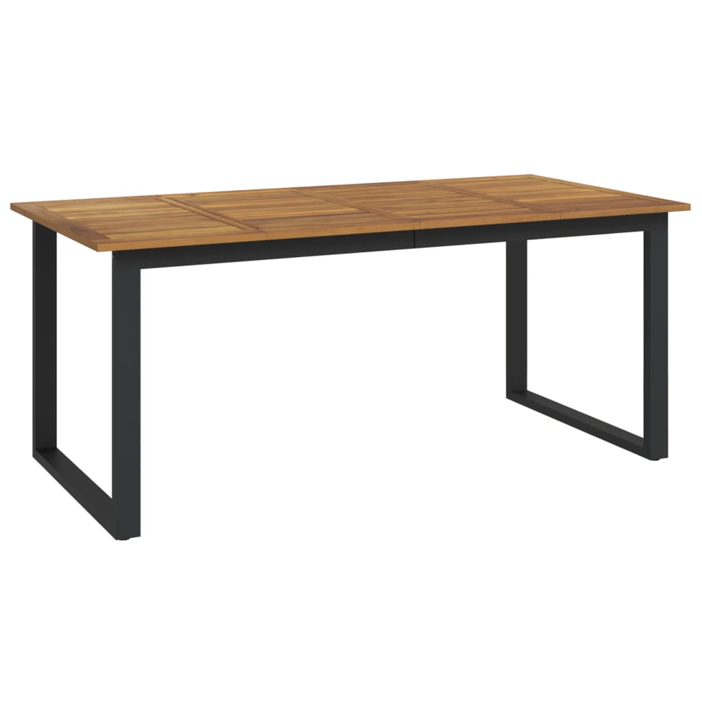 vidaXL Garden Table with U-shaped Legs 180x90x75 cm Solid Wood Acacia - Brown