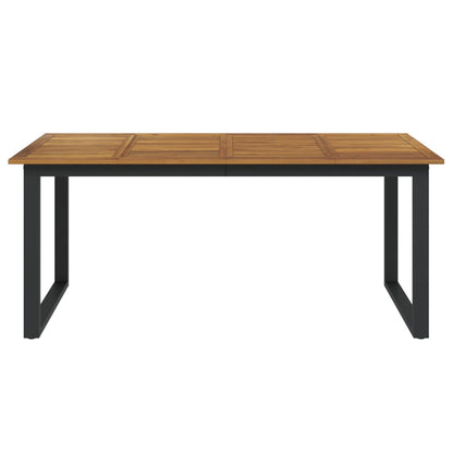 vidaXL Garden Table with U-shaped Legs 180x90x75 cm Solid Wood Acacia - Brown