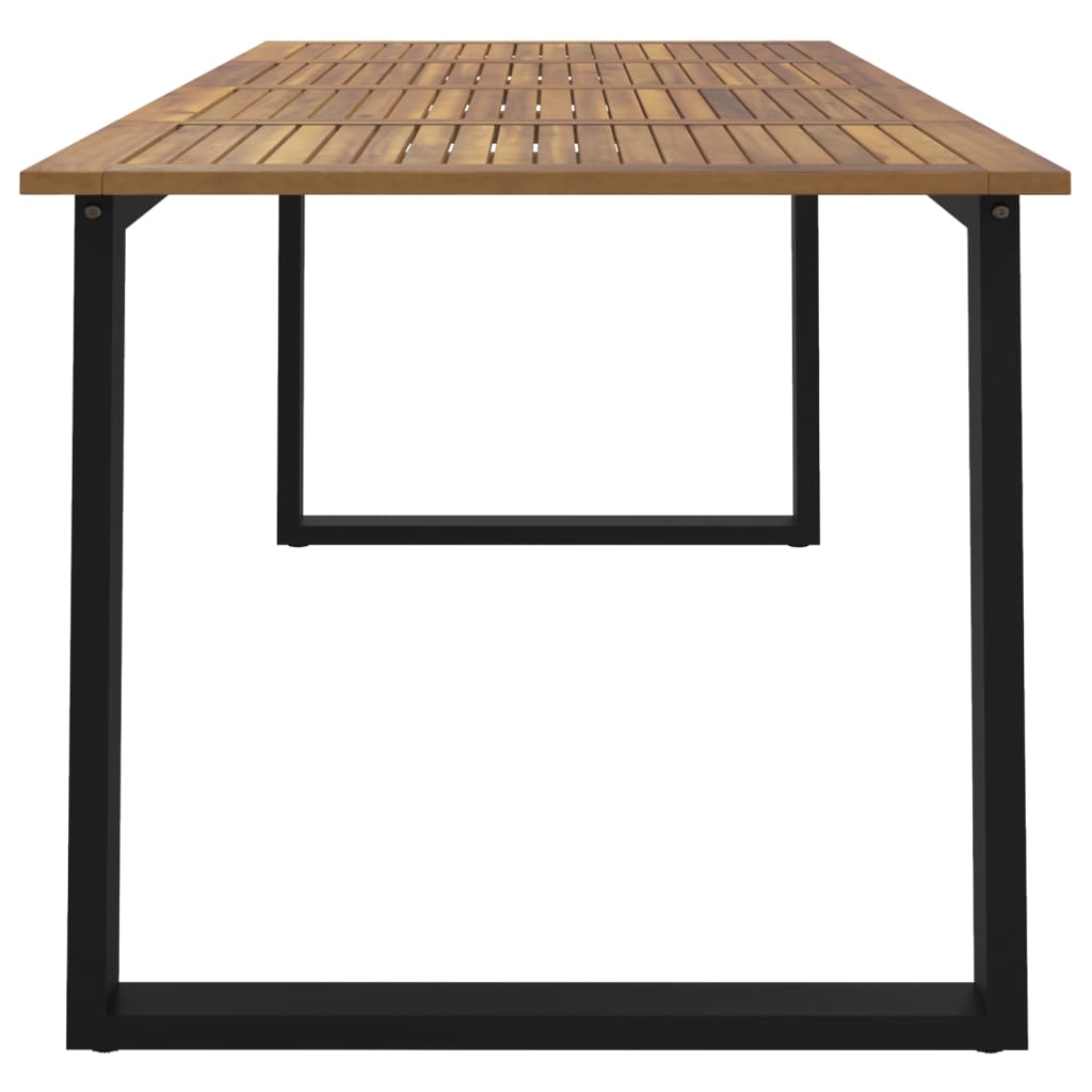 vidaXL Garden Table with U-shaped Legs 180x90x75 cm Solid Wood Acacia - Brown