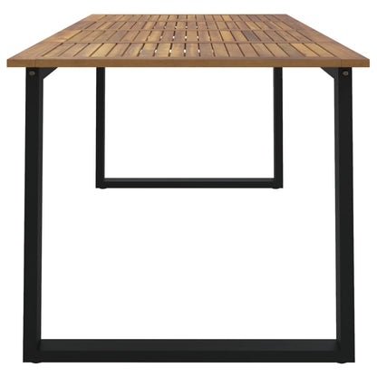 vidaXL Garden Table with U-shaped Legs 180x90x75 cm Solid Wood Acacia - Brown