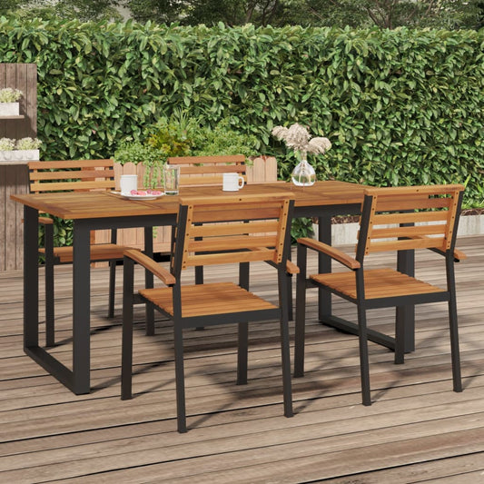 vidaXL Garden Table with U-shaped Legs 180x90x75 cm Solid Wood Acacia - Brown