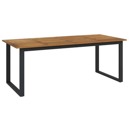 vidaXL Garden Table with U-shaped Legs 200x90x75 cm Solid Wood Acacia - Brown