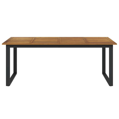 vidaXL Garden Table with U-shaped Legs 200x90x75 cm Solid Wood Acacia - Brown