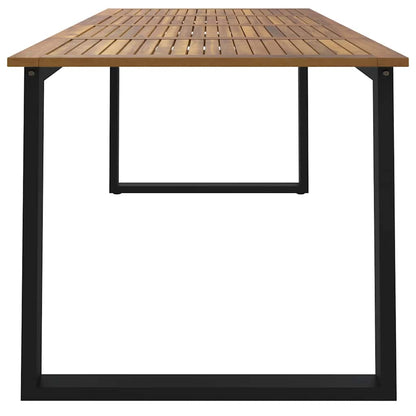 vidaXL Garden Table with U-shaped Legs 200x90x75 cm Solid Wood Acacia - Brown