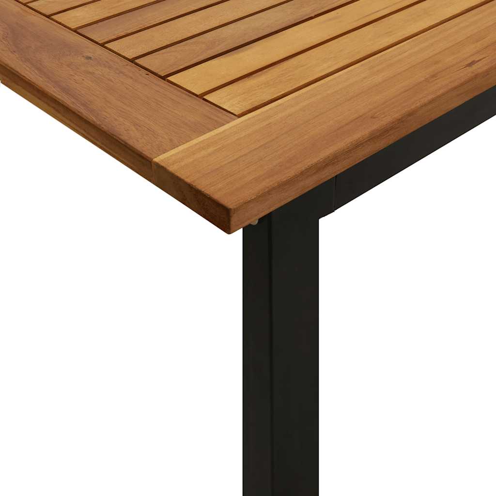 vidaXL Garden Table with U-shaped Legs 200x90x75 cm Solid Wood Acacia - Brown