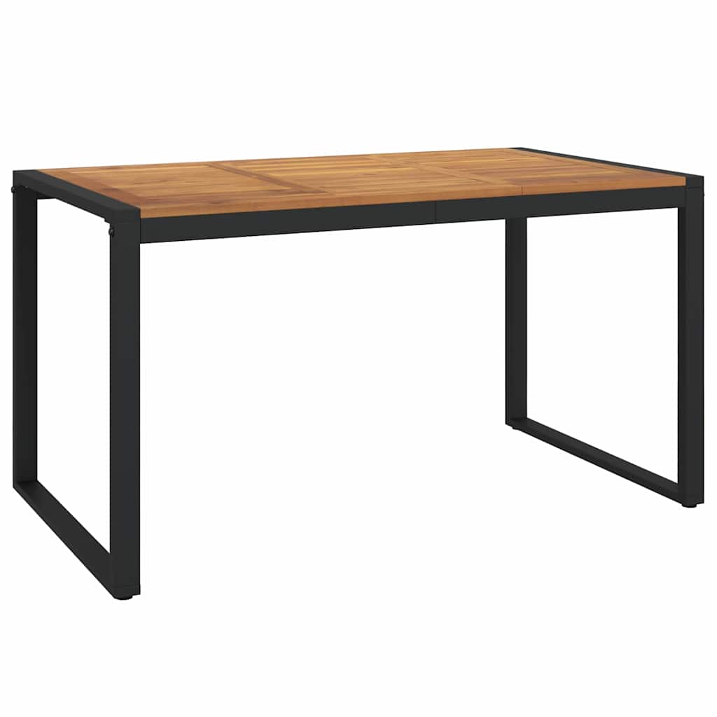 vidaXL Garden Table with U-shaped Legs 140x80x75 cm Solid Wood Acacia - Brown