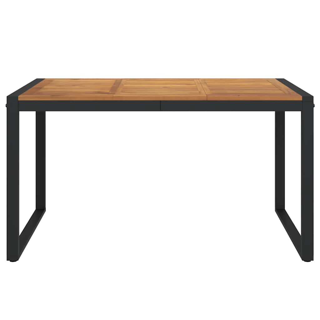 vidaXL Garden Table with U-shaped Legs 140x80x75 cm Solid Wood Acacia - Brown