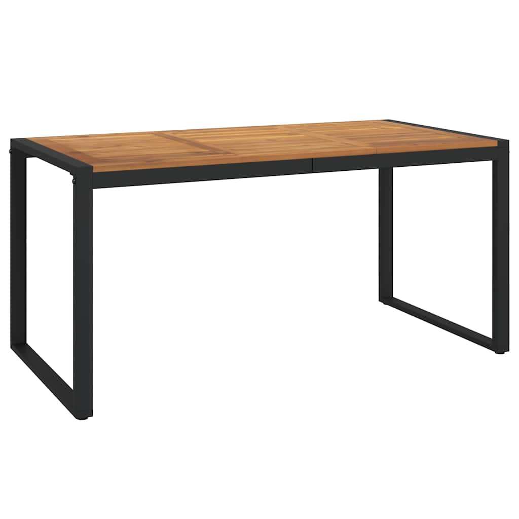 vidaXL Garden Table with U-shaped Legs 160x80x75 cm Solid Wood Acacia - Brown - 24496