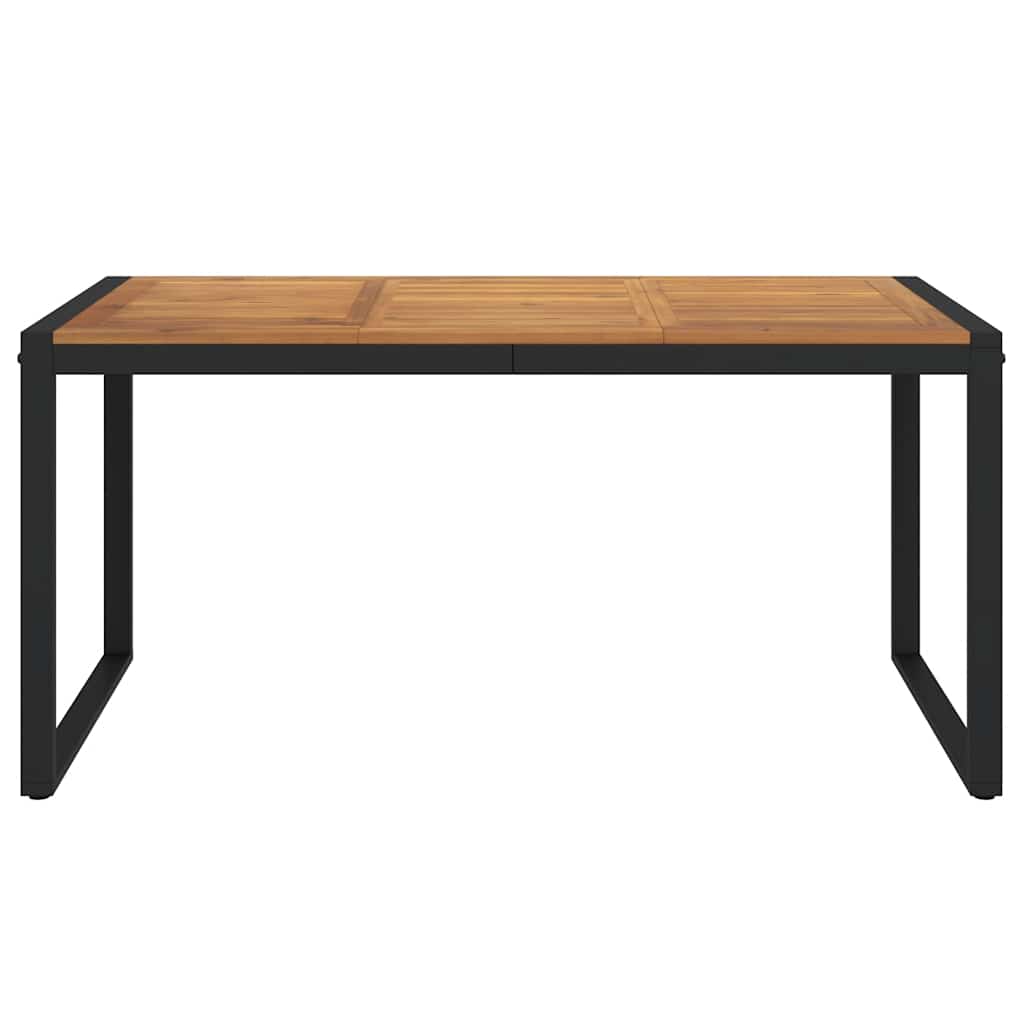 vidaXL Garden Table with U-shaped Legs 160x80x75 cm Solid Wood Acacia - Brown - 24496