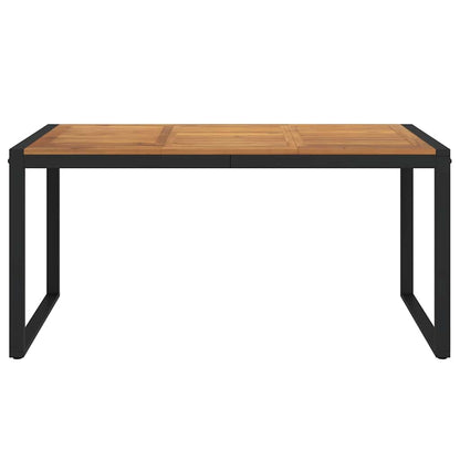 vidaXL Garden Table with U-shaped Legs 160x80x75 cm Solid Wood Acacia - Brown - 24496
