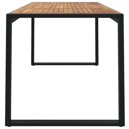 vidaXL Garden Table with U-shaped Legs 160x80x75 cm Solid Wood Acacia - Brown - 24496