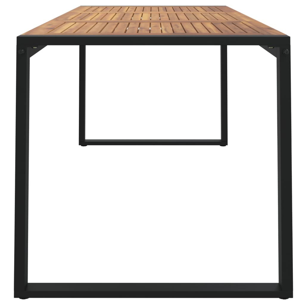 vidaXL Garden Table with U-shaped Legs 180x90x75 cm Solid Wood Acacia - Brown - 24505