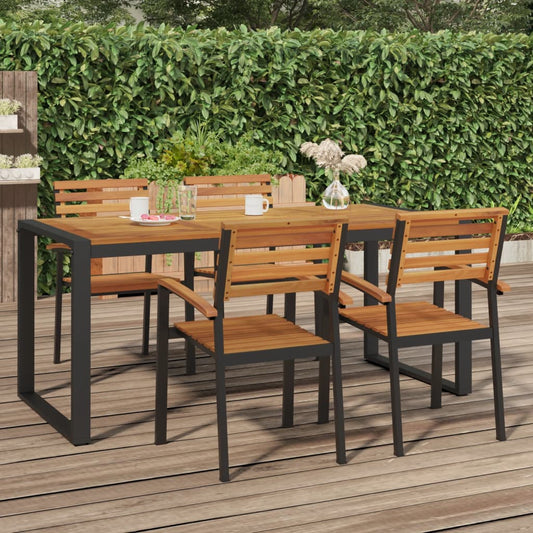 vidaXL Garden Table with U-shaped Legs 180x90x75 cm Solid Wood Acacia - Brown - 24505