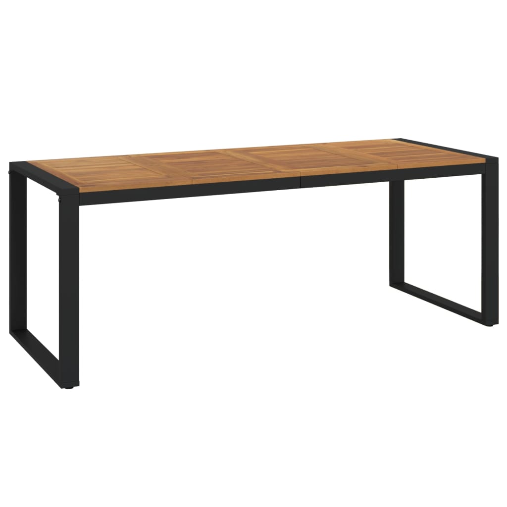 vidaXL Garden Table with U-shaped Legs 200x90x75 cm Solid Wood Acacia - Brown - 24514