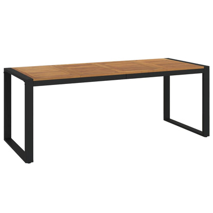 vidaXL Garden Table with U-shaped Legs 200x90x75 cm Solid Wood Acacia - Brown - 24514