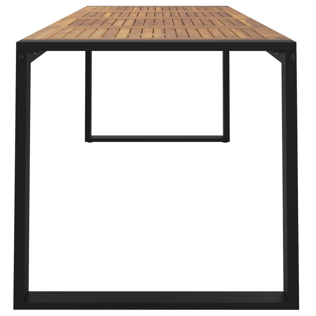 vidaXL Garden Table with U-shaped Legs 200x90x75 cm Solid Wood Acacia - Brown - 24514
