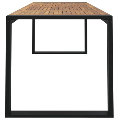 vidaXL Garden Table with U-shaped Legs 200x90x75 cm Solid Wood Acacia - Brown - 24514