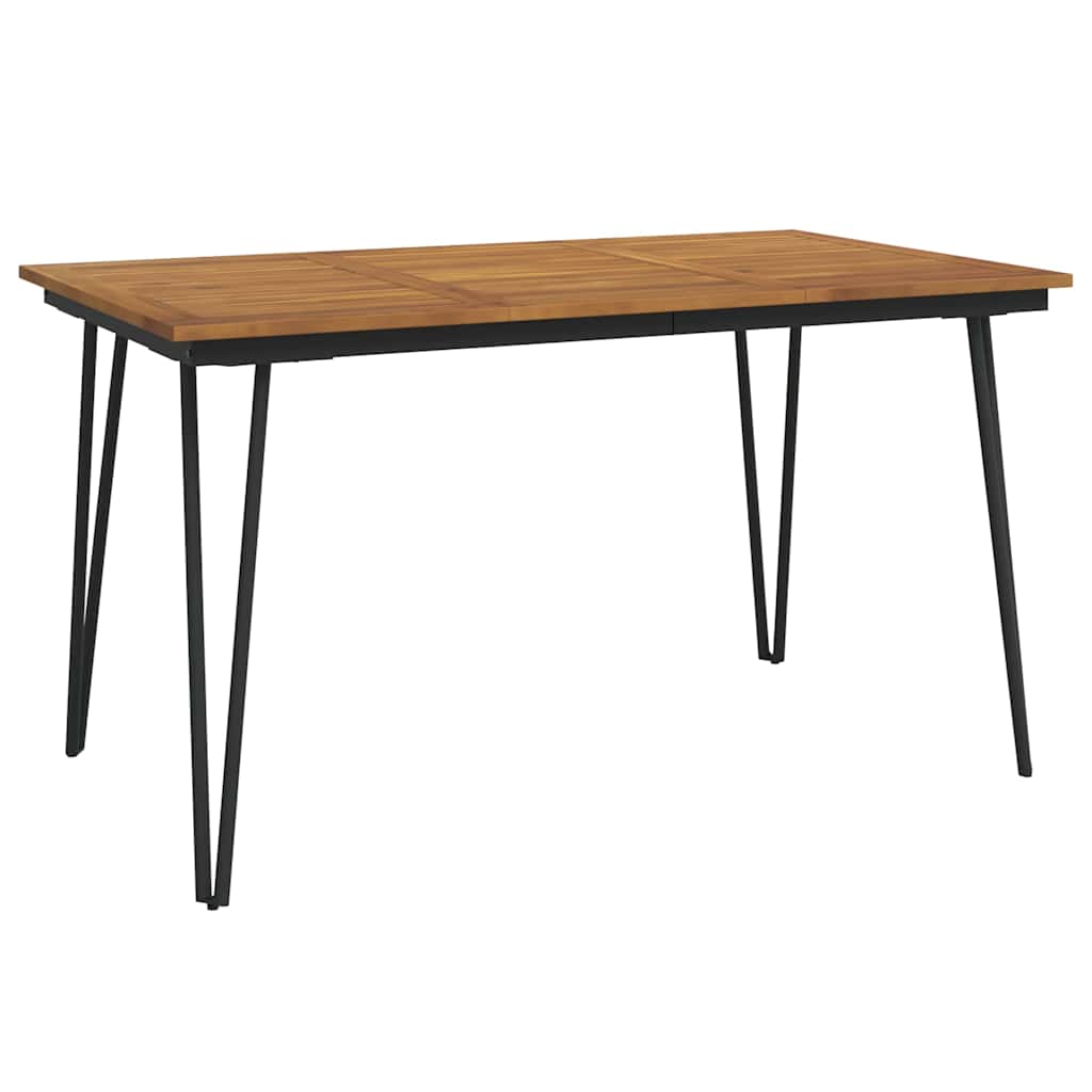 vidaXL Garden Table with Hairpin Legs 140x80x75 cm Solid Wood Acacia - Brown